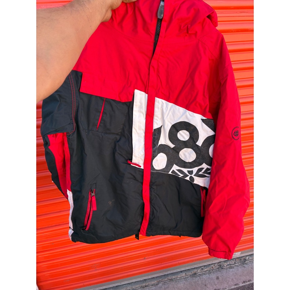686 Six Eight Six Manual Snowboard Jacket Mens Medium Red Black Infidry 8k/5k